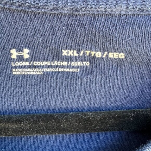 Under Armour Mens Navy Loose Fit Graphic Print Athletic Short Sleeve T-Shirt XXL - Picture 4 of 7